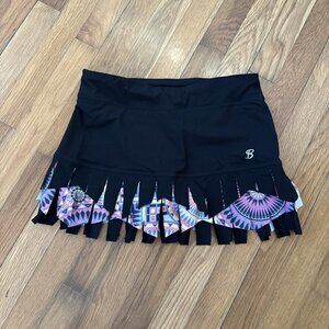 Sofibella Women's Skorts Fringe Geometric Tiered Tennis Golf Black Size XS